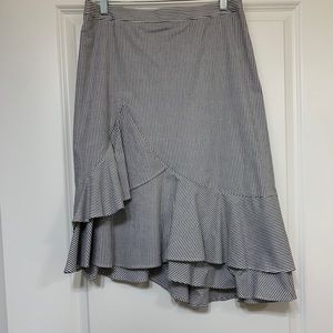 Banana Republic asymmetrical striped poplin skirt